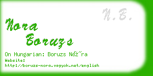 nora boruzs business card